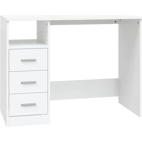Maison Exclusive - Escritorio cajones madera contrachapada blanco (1/5)
