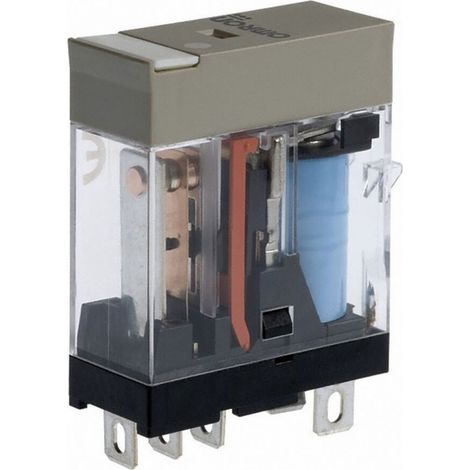 Relè monostabile serie G2R-2, DPDT, bobina 24V cc, A innesto