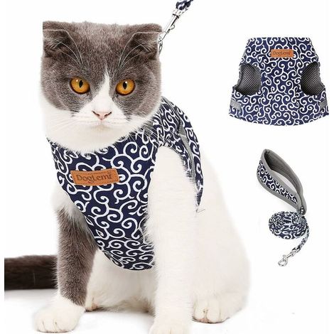 Green Mobility-Ensemble harnais et laisse pour chat, gilet réglable pour chat, veste pour chatons, harnais de poitrine pour chat, ultraléger, anti-évasion, réglable, pour chiots de compagnie (1/5)