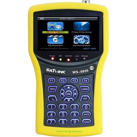 Mesureur De Champ Terrestre Et TNT HD - DVB-T2 - MPEG 4 - SATLINK WS 6935 - Écran LCD 4.3 Pouces