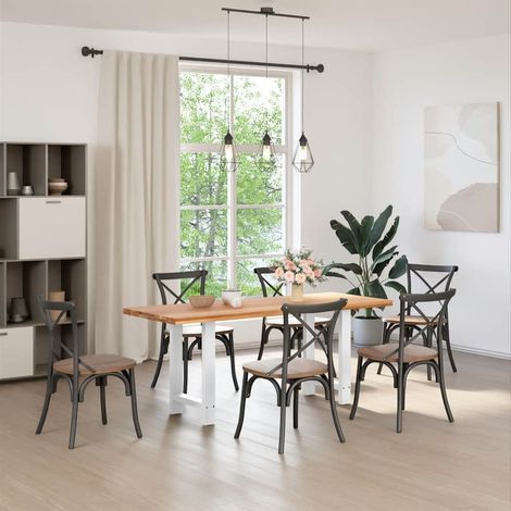 Maison Exclusive - Esstischbeine Weiß 2 Stk. 60x(72-73) cm Stahl