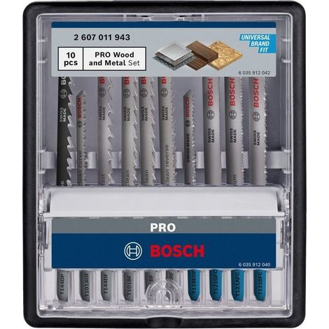Bosch PRO Robust Line 10 Piece Jigsaw Blade Set Expert For Wood Metal 260701194