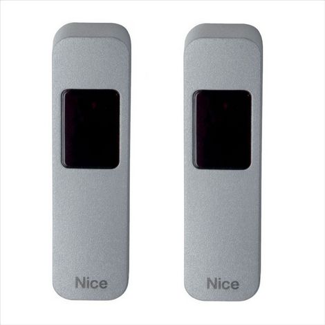Par de fotocélulas finas de exterior con carcasa metálica antirrobo NICE EPSA