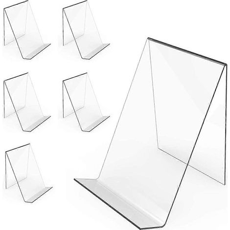 Lot de 6 présentoirs à livres en acrylique, chevalets transparents pour exposer des bandes dessinées (1/5)