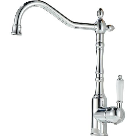 Mitigeur pour vasque, laiton, chromé, monocommande, monotrou (1/5)