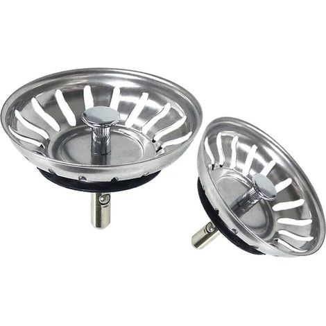 Filtre à Évier de Cuisine, Filtre Bouchon Crépine d'Évier, Acier Inoxydable Égouttoir D’évier pour Votre Cuisine Salle Bain-Diamètre 80mm (2 Paquets) (1/4)