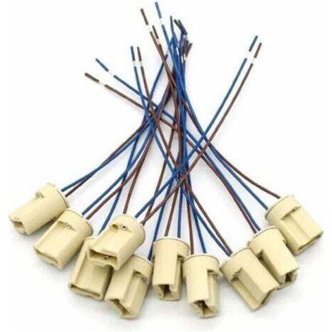 Portalampada in ceramica TRIMEC G9 – Confezione da 10 portalampade con cavo in Teflon da 150 mm per lampadine alogene e a LED (1/4)