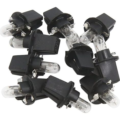 10 Pcs DC 12V 1,2W T5 Ampoule Tableau de Bord Jaune Clair pour Voiture Interne (1/5)