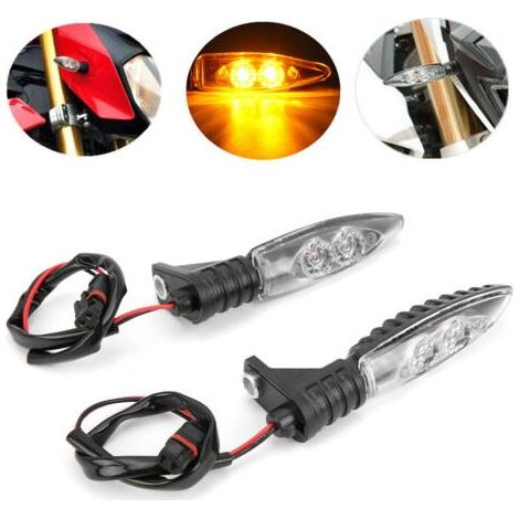 Paire de clignotants avant à LED 12 V de remplacement pour S1000RR R1200GS F800GS, lentille transparente,de dyk. (1/4)