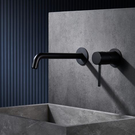 Imex - Grifo Monomando Lavabo Empotrado Negro Serie Monza (1/5)