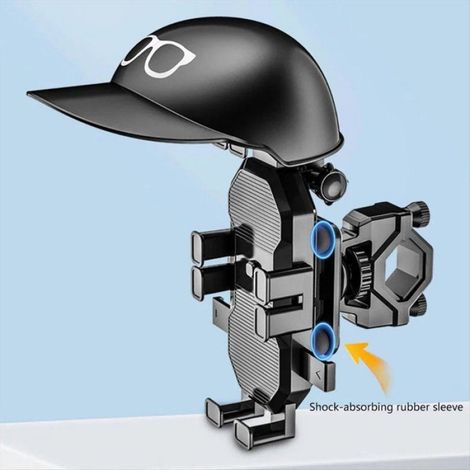 Support Téléphone Portable - Étanche ABS - Pour Casque Moto et Vélo - Compact avec Pare-Soleil - 1 Pièce (1/5)