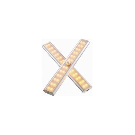 Wiederaufladbare LED-Lampe mit Bewegungsmelder, kabellose Schrankleuchte, tragbare Notfallleuchte, Nachtlicht für Kinder, extra, 3000 K warmweiß (2 Stück) (1/4)
