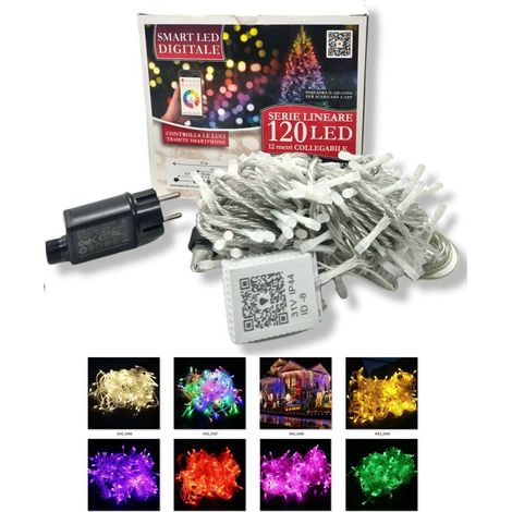 Catena Luminosa da esterno smart bluetooth luci natalizie da 120 led multicolor (1/5)