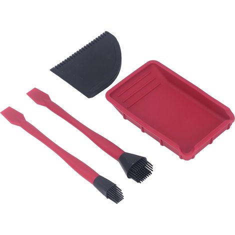 Kit de 4 Outils pour Application de Colle : Pinceaux, Peigne et Plateau pour Travaux du Bois (1/5)