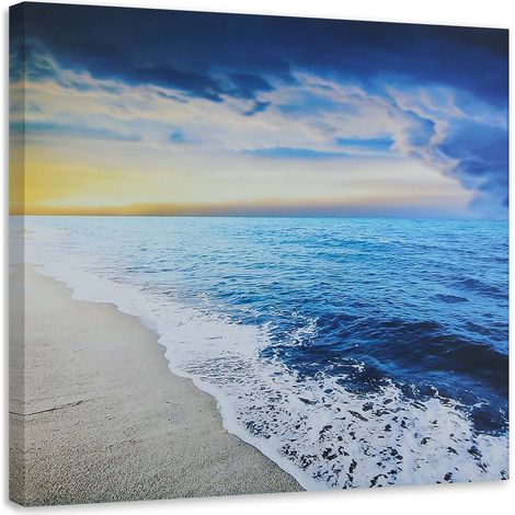 Tableau sur toile Mer Plage Lever de soleil 50x50 (1/5)