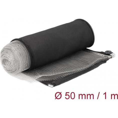 Delock Funda trenzada de protecciÃ³n EMI con cremallera resistente al calor 1 m x 50 mm negro