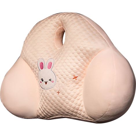 Coussin de soutien lombaire d'été pour sièges, sièges de bureau, soutien lombaire de voiture, appui-tête de canapé de salon, dossier de lit (lapin rose) (1/5)