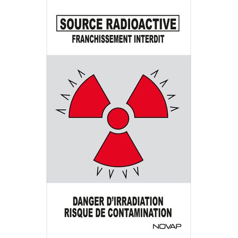 Panneau Danger de zone source radioactive - Rigide 330x200mm - 4161495