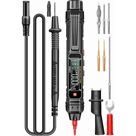 Nannigr Multimètre A3005A TRMS stylo intelligent noir sans pile