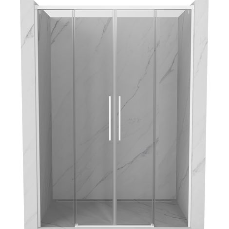 Mexen Rox Schiebetür-Duschwand 150 cm, transparent, weiß - 8C2-150-002-20-00