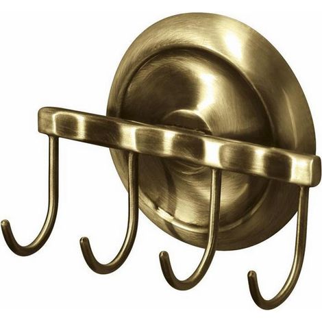 Vierfach-Garderobenständer im Art-déco-Stil, Antikmessing (1/2)