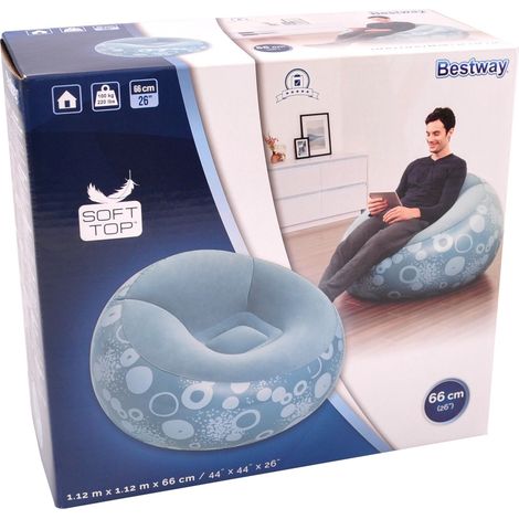 Bestway Sessel aufblasbar Sitzsack Luftsessel Lounge Luftmatratze Fernsehsessel - blau