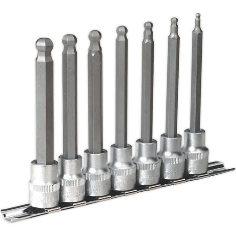 Sealey Premier Ball-End Hex Socket Bit Set 3/8""Sq Drive 7pc AK6212