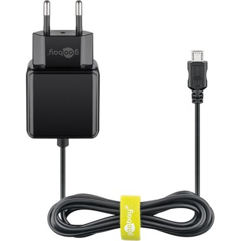 Goobay 49603 cargador de dispositivo móvil Smartphone, Tableta Negro Corriente alterna, CC Carga rápida Interior
