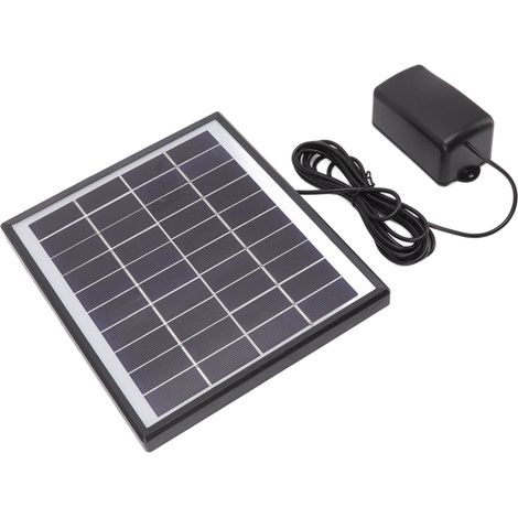 Pompe à air solaire 10V 6W légère et résistante pour aquarium, bassin ou piscine