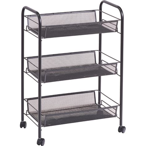 Carrello Organizer 3 Ripiani in Metallo Antracite (1/2)