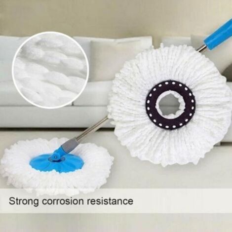 Tete De Serpillere - Microfibre - Pour Balai Rotatif 360 Degres - Diametre 34 Cm - Lot De 4 (1/4)