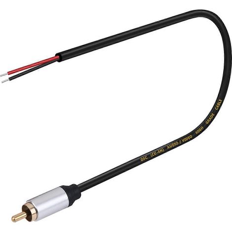Câble adaptateur audio flexible, câble audio vers fil nu, extrémité ouverte, pour une connexion sans faille des haut-parleurs et des amplificateurs, argent. (1/4)