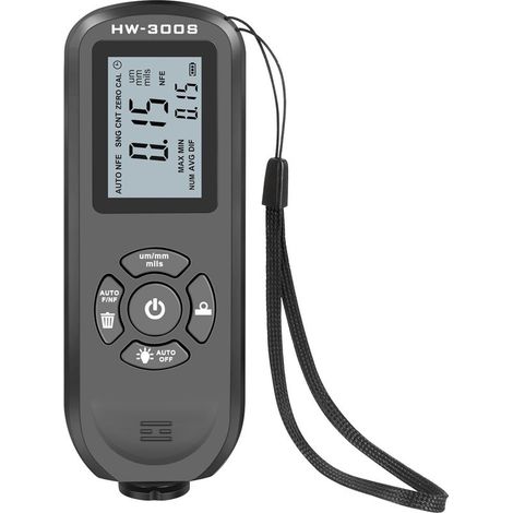 Jauge d'épaisseur de revêtement HW-300S : testeur d'épaisseur de film de peinture numérique haute précision avec écran LCD rétroéclairé. (1/5)