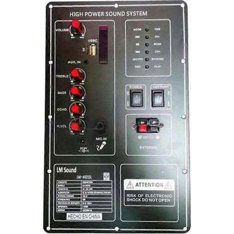 9V Numérique BT Stéréo Carte Amplificateur Mic Karaoké Amplificateurs 15w Plus 15w pour 6-8 Inch Enceinte 7.4V Batterie (1/5)
