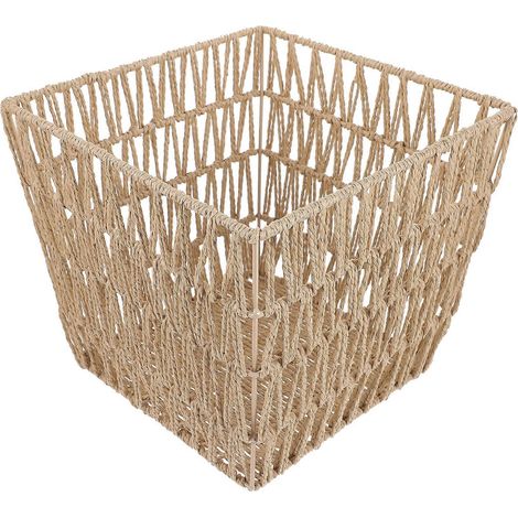 Panier tressé compatible avec rangement, léger et polyvalent, couleur marron clair, 1 pièce (1/5)