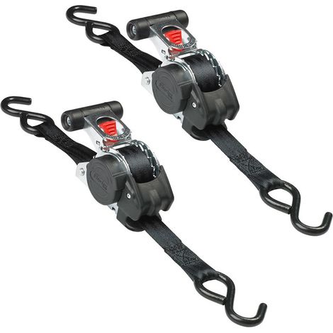 Correas retráctiles con trinquete y ganchos s, 25 mm x 3 m, 2 uds