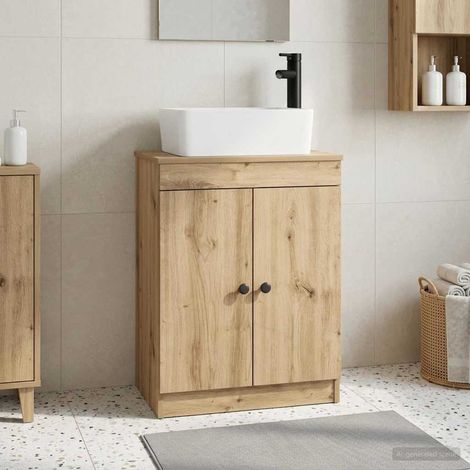 Vanidad de baño con lavabo Roble Artesanal 54 x 35 x 83 cm