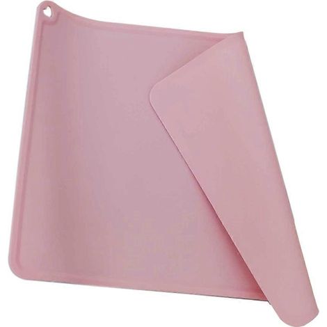 Tapis imperméable en silicone renforcé pour animaux de compagnie, anti-fuites de nourriture pour animaux, couleur poudre (1/5)