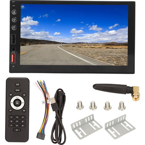 Autoradio MP5 avec écran capacitif haute définition double puce de 7 pouces, compatible avec la connectivité smartphone Apple CarPlay. (1/5)