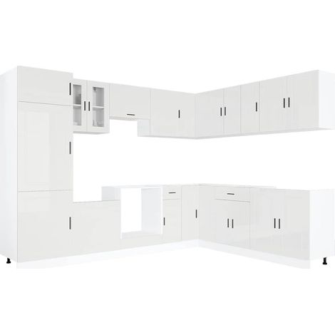 Maison Exclusive - Mueble cocina Porto blanco brillo 14 pzas made (1/5)