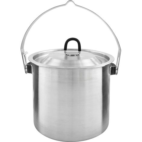Pot Set BC 1,4 l – Marmite haute en acier inoxydable avec bol intégré, étrier de suspension, graduation du volume et couvercle – 1,4 l – Ø 13 x 13,5 cm (1/5)