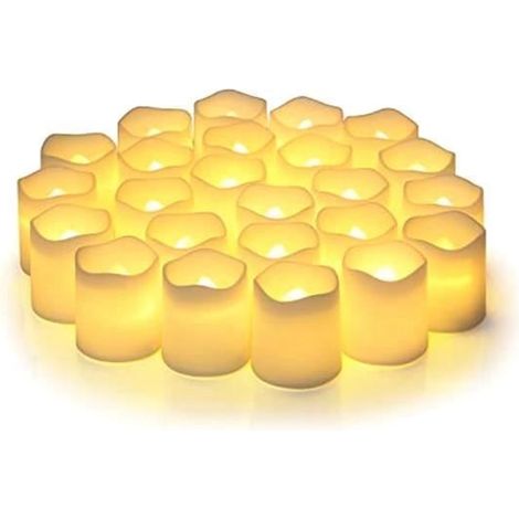 Bougies Sans Flamme 24 Bougies avec Piles AdaptéEs pour Halloween et DéCoration de NoëL Multicolore BOUGIE (HORS ANNIVERSAIRE) (1/3)