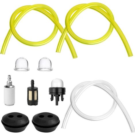 Kit Durite Essence Debroussailleuse, Lot de 3 Tuyaux de Carburant Universels, avec 2 Filtre et 2 Ampoules d’Apprêt, 4 Pompes D'amorçage pour Debroussailleuse Tondeuse Souffleur Tronçonneuse (1/5)