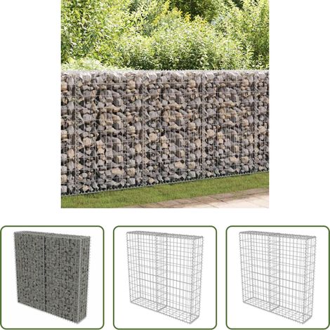 vidaXL Isolation acoustique - Mur à gabion avec couvercles Acier galvanisé 100x20x100 cm (1/5)