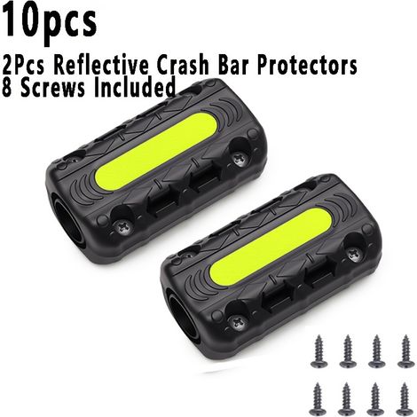 Lot de 2 protections de guidon de moto à bandes réfléchissantes, 2 protections + 8 vis pour guidons de 22 mm à 25 mm (1/5)