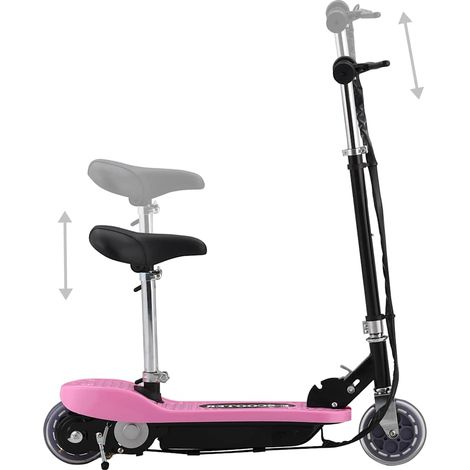 vidaXL Patinete eléctrico con asiento rosa 120 W (1/2)