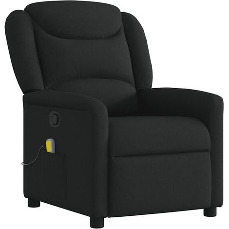Fauteuil de massage inclinable en tissu noir (1/5)