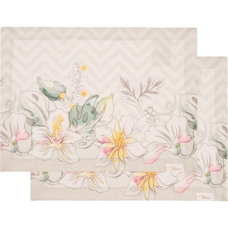 THUN - Set 2 tovagliette antimacchia Eleganza Esotica - 100% poliestere, 33x45 cm (1/3)