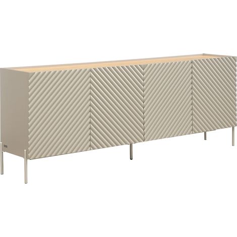 Credenza con 4 ante in MDF Beige e naturale chiaro - TASIBA (1/5)