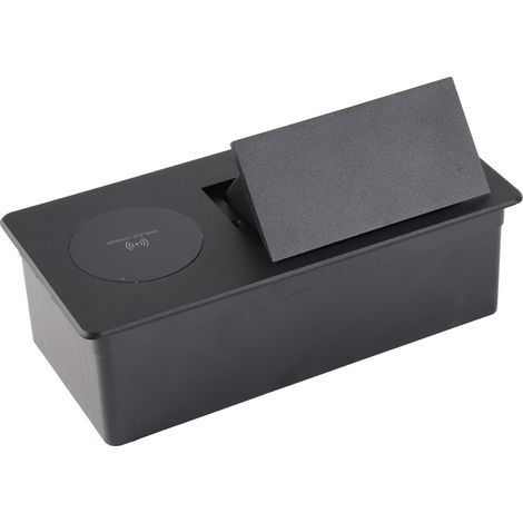 Versenkbare kabellose Steckdose für den Tisch, Einbaudose mit 2 USB-Anschlüssen, 250-V-EU-Stecker, Tischanschluss, ausklappbare Steckdosenleiste (1/5)